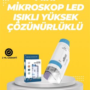 Taşınabilir LED Işıklı Cep Mikroskop – 80X–200X Büyütme