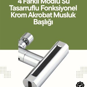 Krom Musluk Başlığı | 4'ü 1 Arada Su Çıkışı | Kolay Montajlı