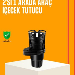 Oto Bardak Tutucu 360° Döner Çift Bölmeli Karbon Fiber Tasarım