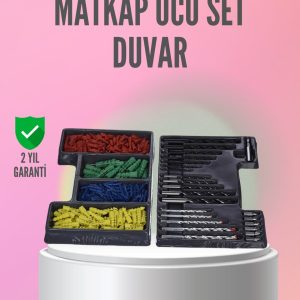 Kapsamlı Matkap Ucu Seti Organizer Kutulu Ahşap Metal Beton Delme