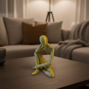 Minimal Sarı İnsan Figürü Biblo Ev ve Ofis Dekoru