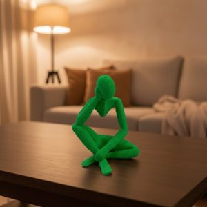 Dekoratif Yeşil İnsan Figürü Modern Masa ve Raf Süsü