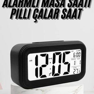 Dijital Masa Saati Termometre Takvim Led Ekran Pilli Ev Ofis Masası