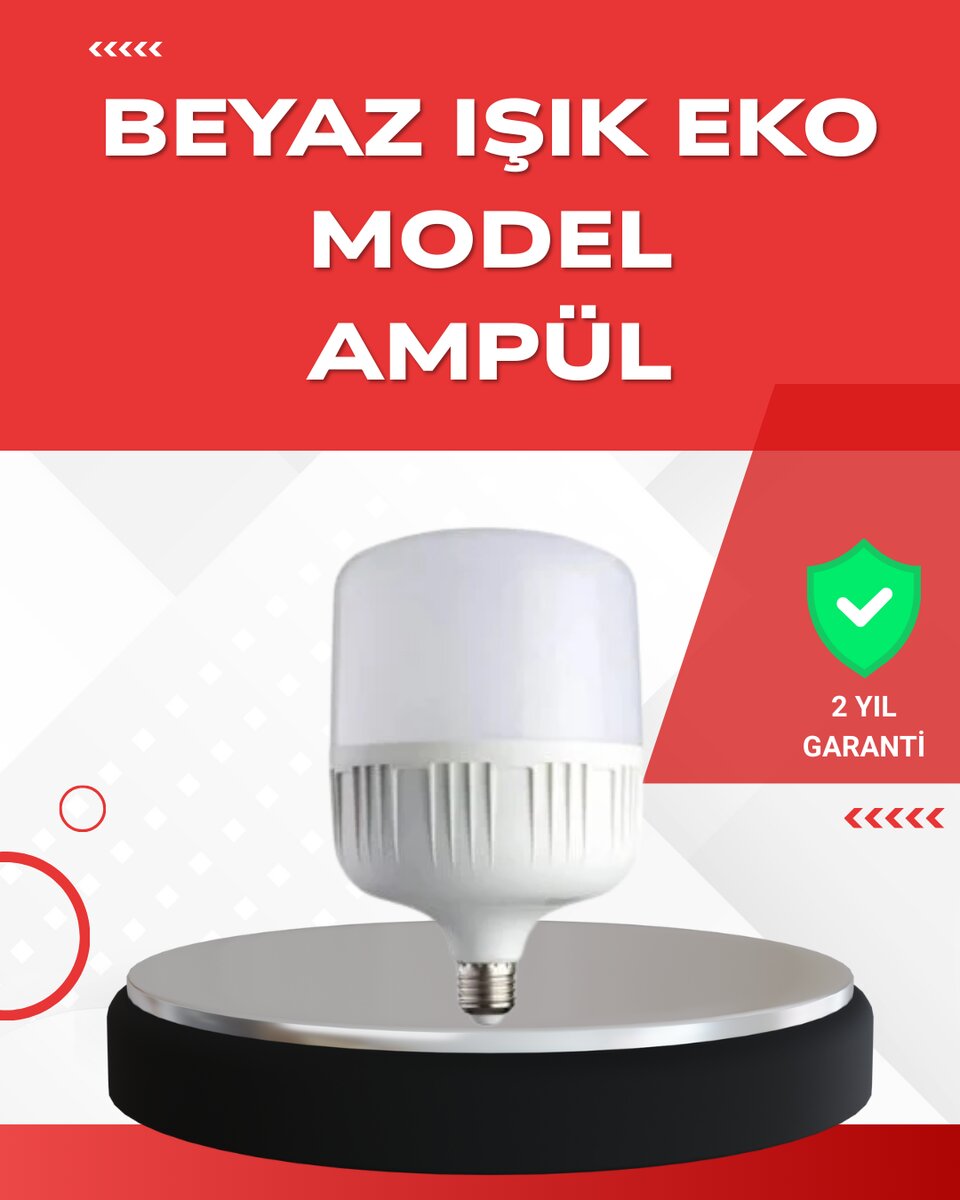 Elektrik Kesintileri İçin Şarjlı LED Ampul 30W E27 Beyaz Işık