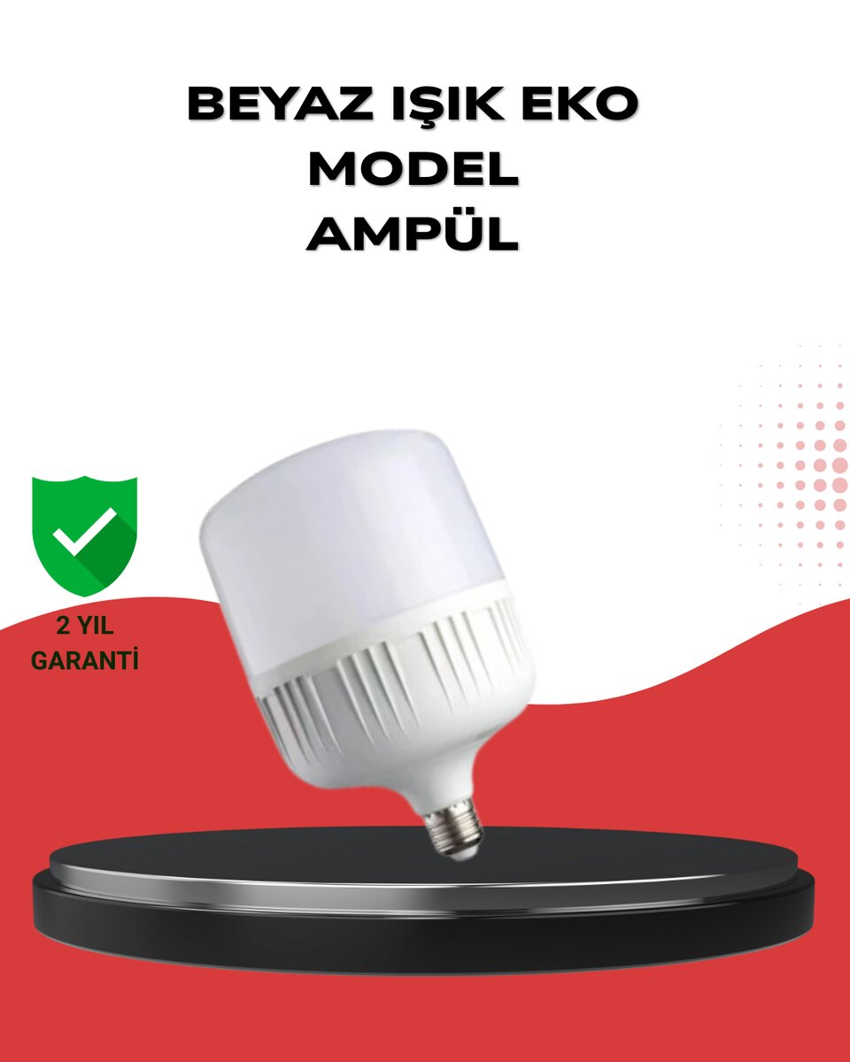 Enerji Tasarruflu Şarjlı LED Ampul 30W Beyaz Işık