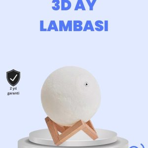 RGB Modlu 16 Renkli Ay Gece Lambası 3D Baskı ve Uzaktan Kumanda Özellikli