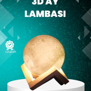 16 Renkli 3D Ay Gece Lambası RGB Modlu Şarjlı Uzaktan Kumandalı