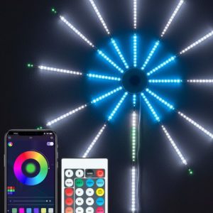 RGB LED Duvar Dekoru Sökülebilir Kollu Havai Fişek Işık Sistemi