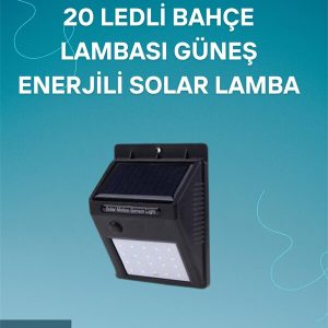 Hareket Sensörlü Solar Lamba | 120° Algılama Açısı 3-4 Metre Mesafe Suya Dayanıklı LED