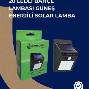 Solar Enerjili 20 LED Duvar Lambası | Hareket Sensörlü Su Geçirmez Kablo Gerektirmez