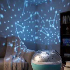 Bluetooth Bağlantılı Gece Lambası Yıldız Projeksiyon Işığı 7 Renk Efekti ve Zamanlayıcı Fonksiyonlu