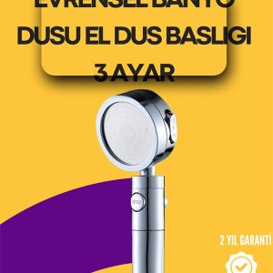 Sağlam Metal Hortum Bağlantılı 360° Hareketli Duş Başlığı