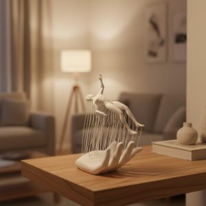 El İnsan Figürü Beyaz Modern Soyut Tasarım Salon ve Ofis Dekorasyonu