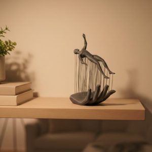 El İnsan Figürü Gri Modern Sanatsal Tasarım Salon ve Raf Dekorasyonu İçin Özel Biblo