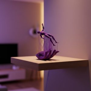 El İnsan Figürü Mor Modern Sanatsal Biblo Soyut Tasarım Salon ve Ofis Dekoru