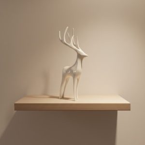 Geyik Figürü Beyaz Modern Salon ve Raf Dekoru