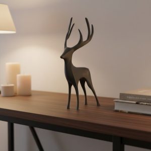 Gri Geyik Biblo Minimal Tasarım Şık Ev Aksesuarı