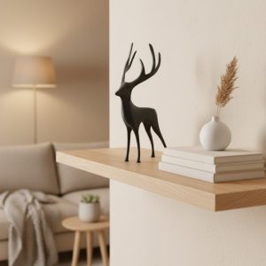 Geyik Figürü Gri Modern Salon ve Raf Dekoru