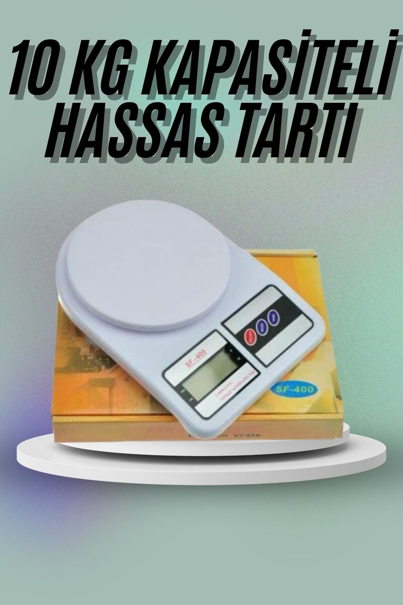 Mutfak Tartısı Dijital Göstergeli Hassas Tartı 10 Kg Kapasiteli