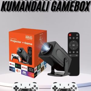 Çift Kollu Game Box Projeksiyon Cihazı Kumandalı Android Tv Dahili Hoparlör