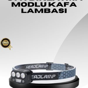 USB Şarjlı LED Kafa Lambası 300 Lümen Güç Göstergeli