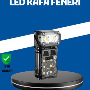 Şarjlı LED Kafa Lambası Manyetik Klipsli El Sensörlü Çok Fonksiyonlu