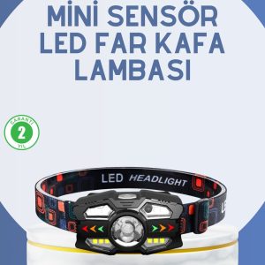 El Sensörlü LED Far Suya Dayanıklı Şarjlı Kafa Lambası