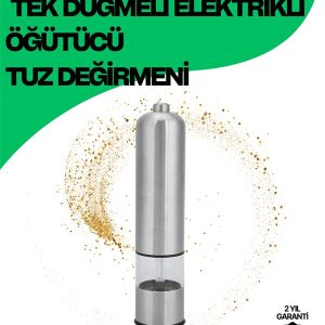 Şeffaf Hazneli Elektrikli Tuz Karabiber Öğütücü Pilli Taşınabilir Mutfak Aleti