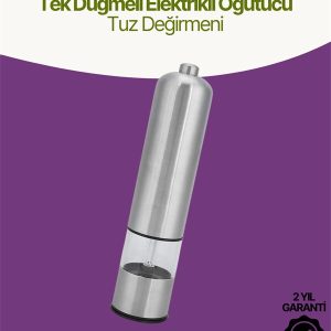 Elektrikli Baharat Öğütücü Pilli Paslanmaz Çelik Otomatik Tuz Karabiber Değirmeni