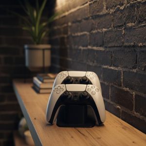 İkili Gamepad Tutucu Siyah 7x18 cm Masa ve Raf Düzeni