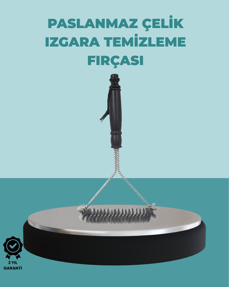 Uzun Saplı Paslanmaz Çelik Izgara Temizlik Fırçası