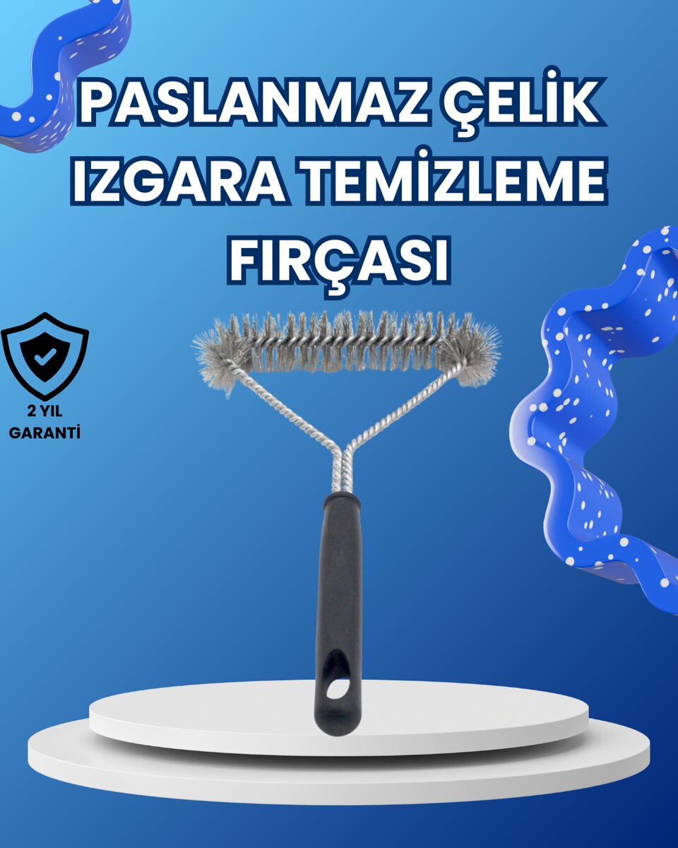 Paslanmaz Çelik Izgara Temizleme Fırçası Mangal ve Barbekü İçin