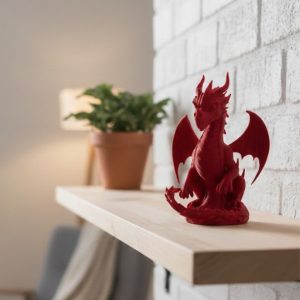 12 cm Kırmızı Ejderha Figürü Koleksiyonluk Dekoratif Biblo