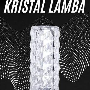 Kristal Lamba Masa Lambası Şarjlı Masa Lambası Dokunmatik Sensör Usb Şarjlı