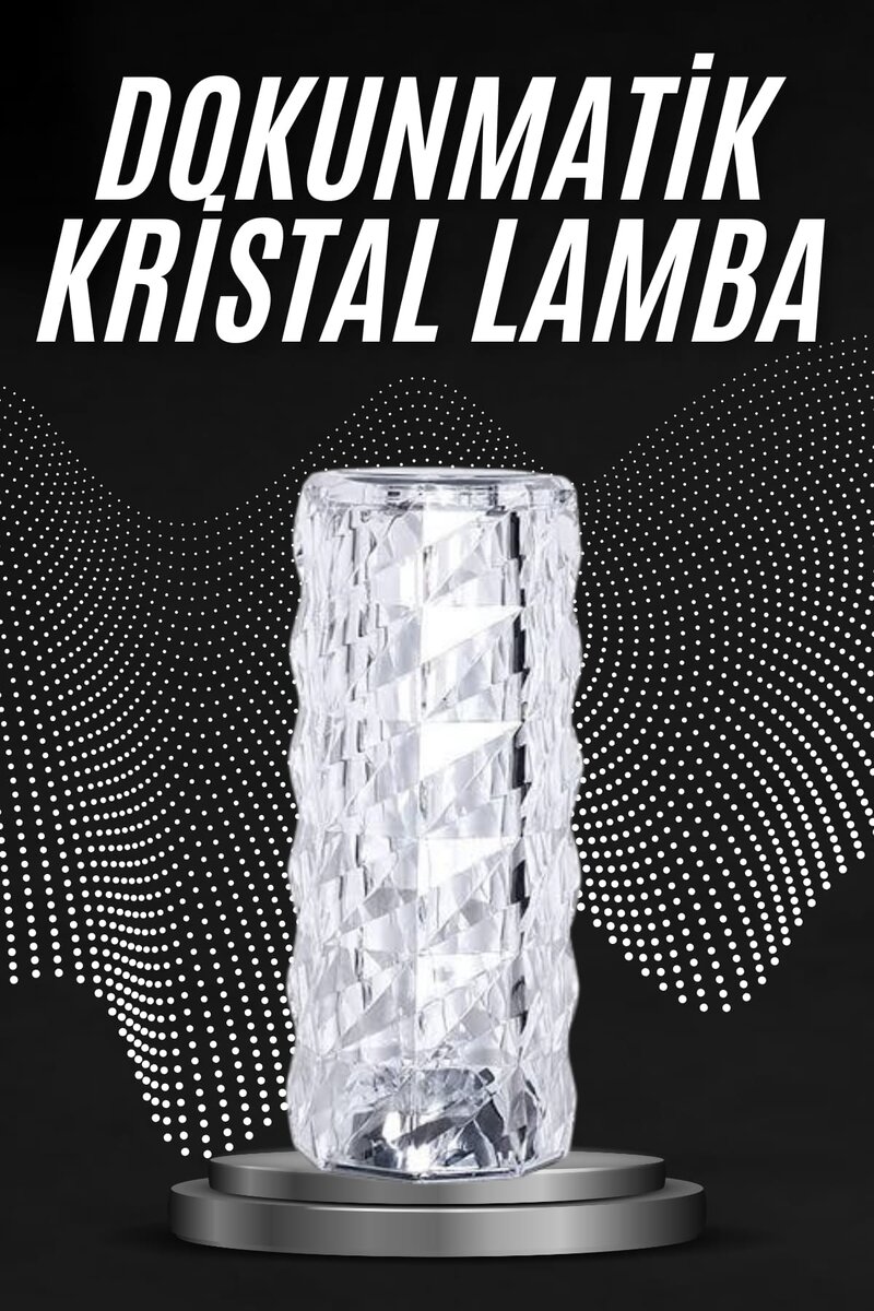 Kristal Lamba Masa Lambası Şarjlı Masa Lambası Dokunmatik Sensör Usb Şarjlı