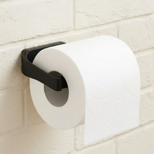 Şık Tasarım Siyah Tuvalet Kağıdı Askılığı Peçetelik