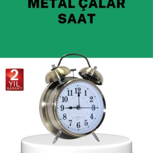 Gümüş Renkli Sessiz Işıklı Dekoratif Masa Üstü Çalar Saat Alarmlı