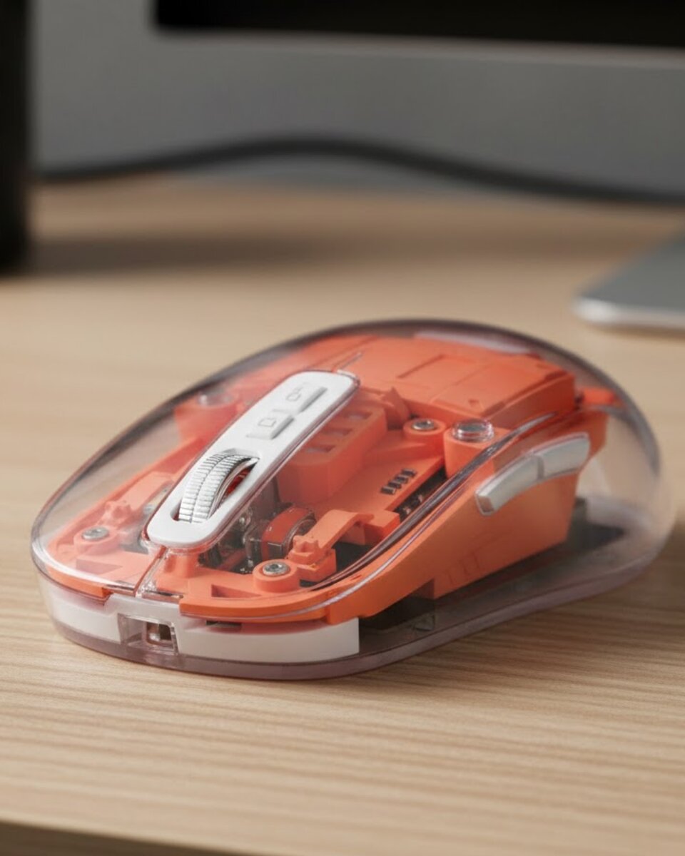 Şeffaf Kablosuz Mouse Bluetooth Bağlantılı Sessiz Tıklama