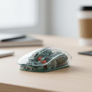 Bluetooth ve 2.4G USB Destekli Pilli Kablosuz Şeffaf Mouse