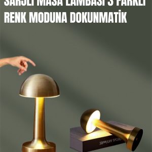 %100 Kademeli Ayarlanabilir Işık – USB Şarjlı Masa Lambası