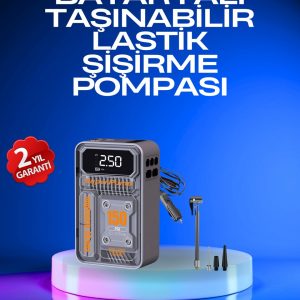 6000mAh Bataryalı LED Ekranlı Akıllı Hava Kompresörü