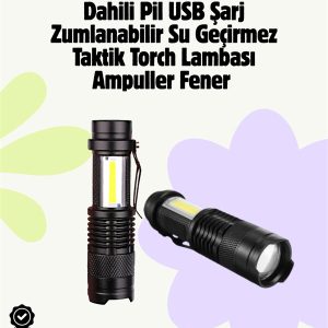 2000 Lümen LED El Feneri - Suya Dayanıklı Odaklı Klipsli