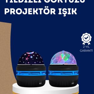 360° Dönen Galaxy Projektörlü Gece Lambası – Star Master Yıldızlı Gökyüzü Efekti