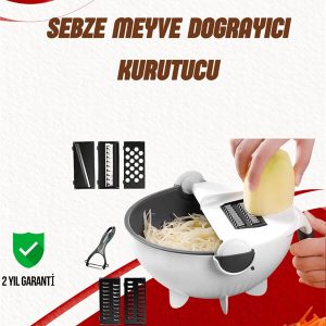 Süzgeçli Çok Fonksiyonlu Döner Rende ve Doğrayıcı