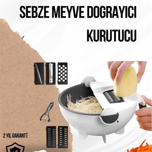 Döner Mekanizmalı Rende Bıçaklı Sebze Dilimleyici Seti