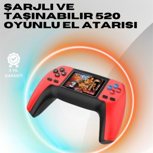 P5 Mini Retro Oyun Konsolu – Tak-Çalıştır 520 Hazır Oyun Portatif Kullanım