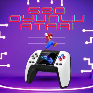 Kablosuz Oyun Konsolu Atari Game Stick Retro Konsol 520 Oyunlu