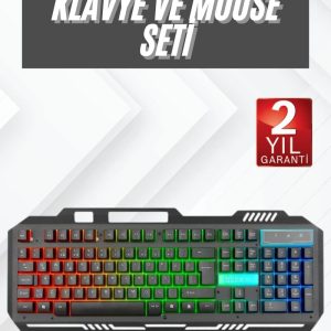 Işıklı Oyuncu Q Klavye Mouse Seti Siyah Gaming Oyuncu Klavye