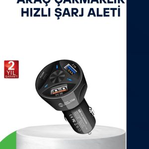 55W Hızlı Araç Şarj Cihazı Quick Charge 3.0 ve PD Destekli