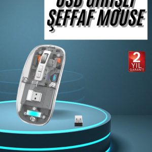 Kablosuz Mouse Fare Şarjlı Bluetooth Wireless Çift Modlu Sessiz